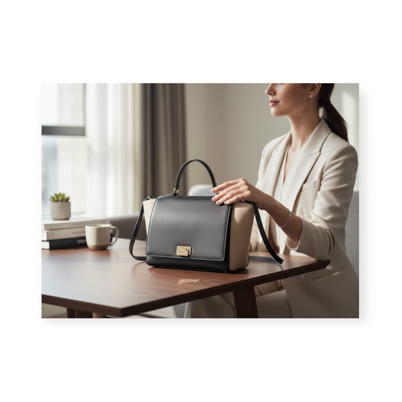 kate spade Handbags - kate spade  Magnolia Park Large Colorblock Leather Satchel Bag  Black + Ivory